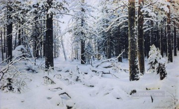 Artworks in 150 Subjects Painting - Winter classical landscape Ivan Ivanovich snow